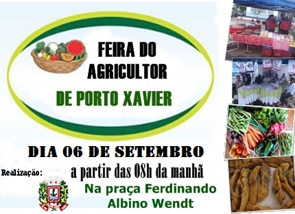Feira do Agricultor será dia 06 de setembro